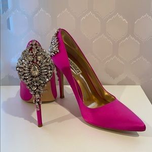 Badgley Mischka high heels with rhinestones
